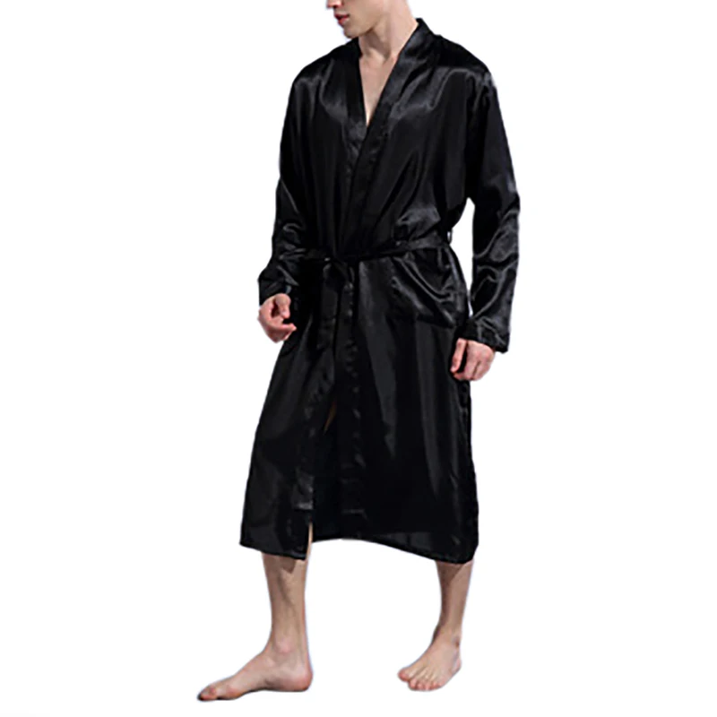 Летний халат мужской шелковый кардиган кимоно халат с поясом Badjas bata hombre szlafrok ropa сексуальный hombre
