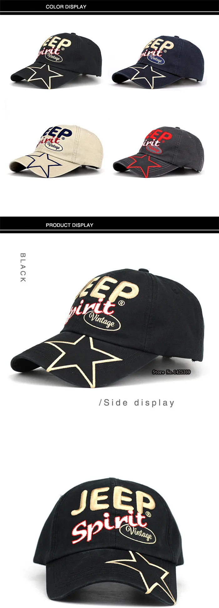 JEEP SPIRIT брендовый бейсбольный колпачок для крышки для мужчин casquette homme повседневные хлопковые регулируемые кепки унисекс с вышивкой