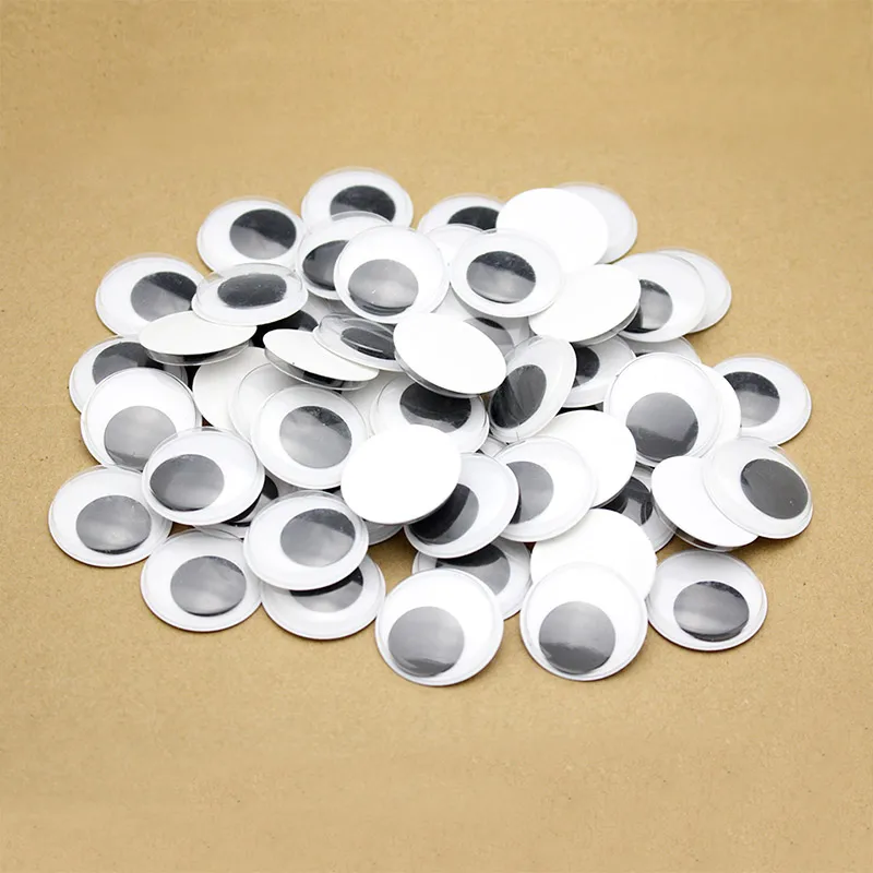 

50pcs/lot 25mm Toy Garment Round Eyes Dolls Parts Plastic Wiggly Wobbly Googly Eye DIY Scrapbooking Crafts Accessories LX665