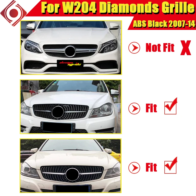 Grills C class C180 C200 C250 C350 C400 ABS черный без знака 07 14|Гоночные решетки| |
