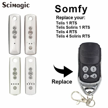 

3pcs SOMFY Telis 4 RTS,1 Soliris RTS garage remote SOMFY Keytis 2 RTS remote control 433.42MHz handheld transmitter rolling code
