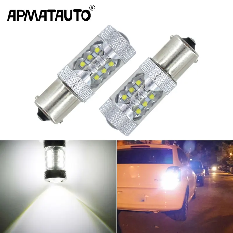 Светодиодные лампы заднего светильник Apmatauto 2 шт. чип XBD 1156 p21w 80 Вт для VW jetta Passat B1 B2