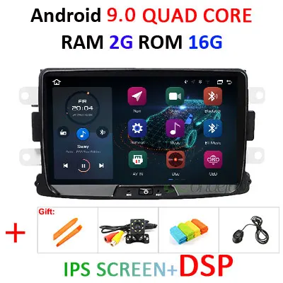 " ips экран DSP 4G 64G Android 9,0 Автомобильный мультимедийный плеер для Dacia Sandero Duster Renault Captur Lada Xray2 Logan 2 gps без dvd - Цвет: 9.0 2G 16G DSP