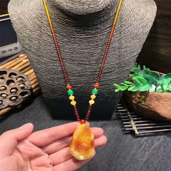 

Genuine Natural Yellow Crystal Rare Gems Stone Woman Fish Shape Necklaces Pendant AAAA 39*23*12mm