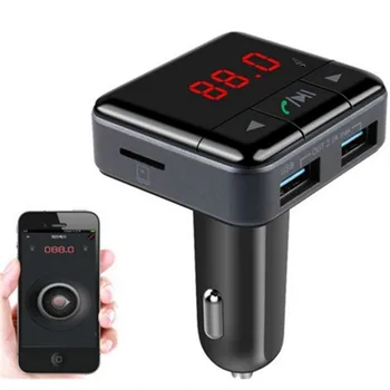 

2016 Newest Handsfree Wireless Bluetooth Car Kit MP3 Player FM Transmitter Radio APP Control Car Charger For iPhone 5S 6 6S 308