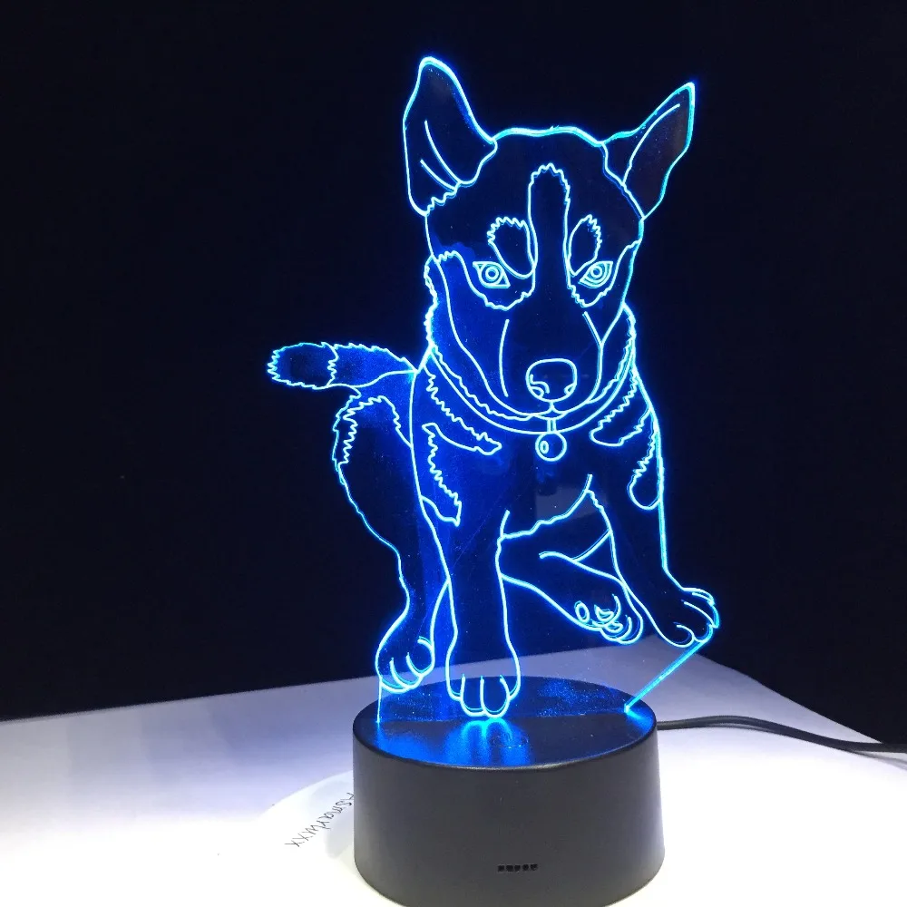 Buy Husky Dog 3D LED lamp 7 Colors Lighting Children's Bedside Sleep Room Table