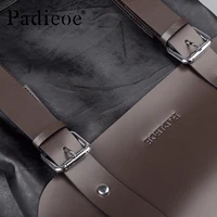 Padieoe men backpack bookbag mens bag genuine leather luxury college back pack fashion waterproof travel luggage bag laptop 4