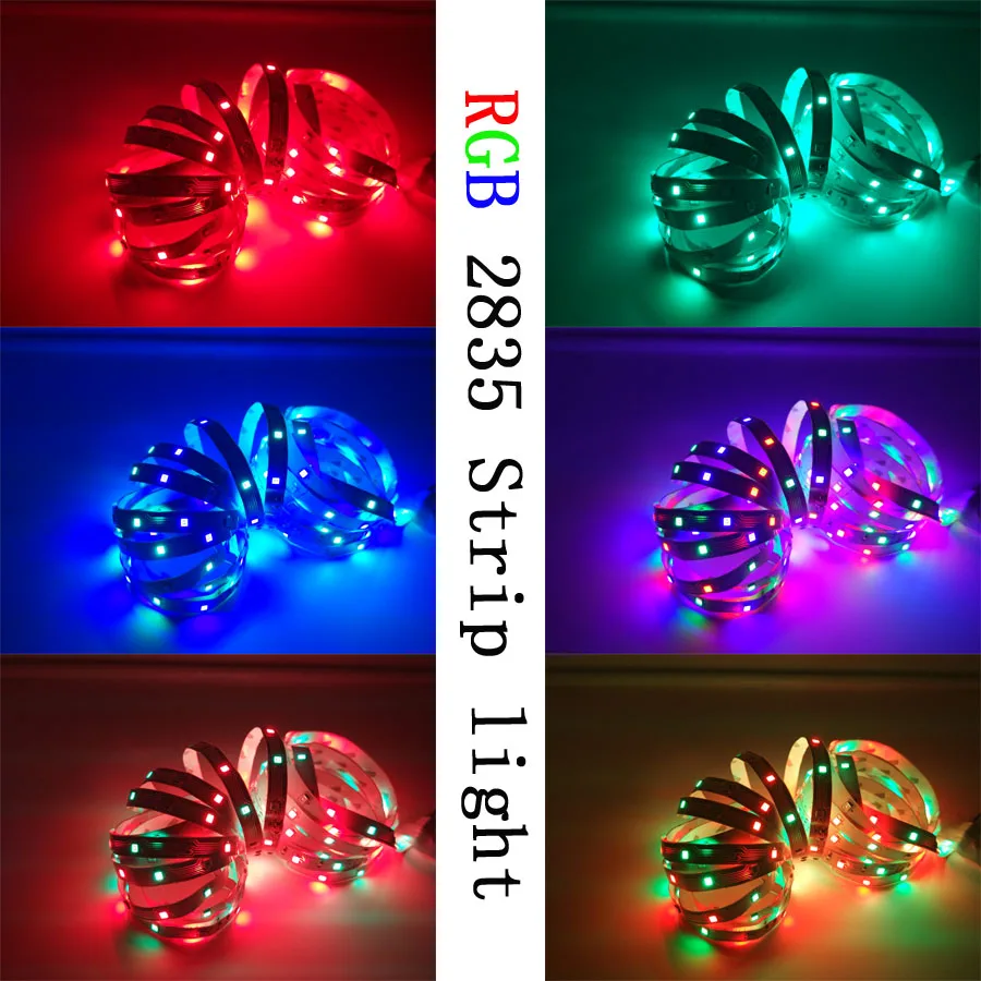 5m 10m 2835 Tira Conduzida Rgb Tira Conduzida Fita Luz Smd dc 12v à Prova d' Água Led Rgb Luz Diodo Fita Flexível com Wifi Controlador ir 11 5 m 10 m 2835 tira conduzida