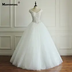 Романтический белый Vestido De Noiva СЕТИМ V образным вырезом рукава-крылышки халат mariée Princesse развертки поезд свадебное платье невесты