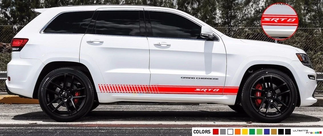 Для 1 компл./2 PcsSticker deckle Stripe kit для Grand Cherokee srt8 зеркальная графика спортивный корпус автомобиля Стайлинг