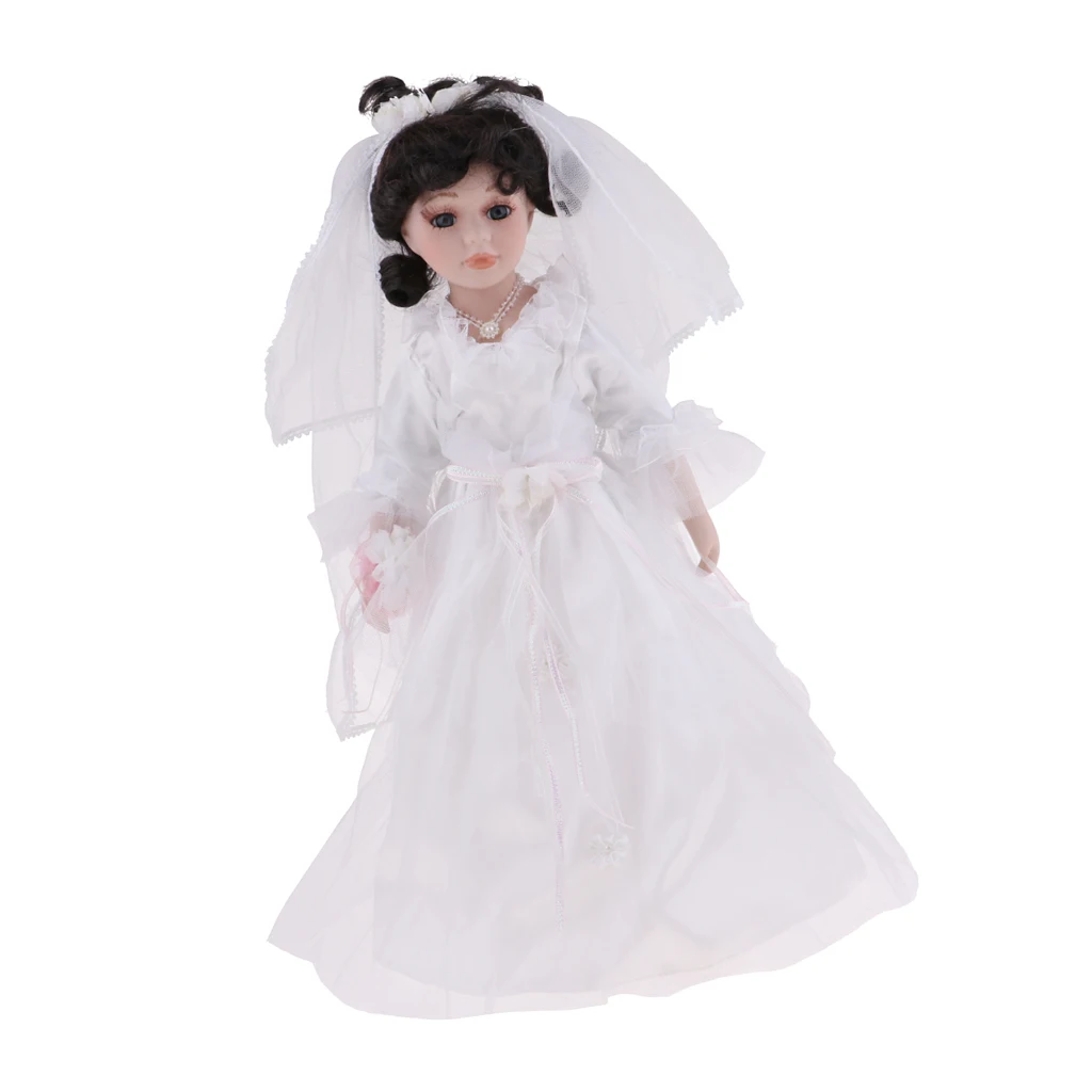 40 см викторианская фарфоровая кукла с свадебным платьем белый дом дисплей украшения подарки