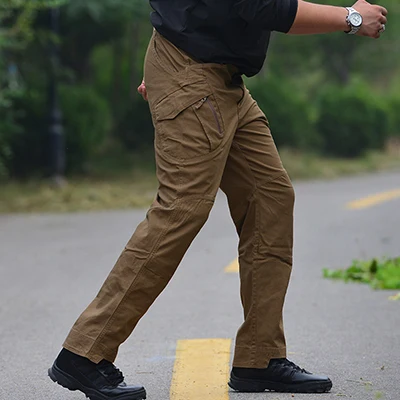 Для мужчин военный тактический штаны армейские брюки SWAT армейские военные брюки Для мужчин s грузов на открытом воздухе брюки для девочек повседневные брюки из хлопка - Цвет: brown