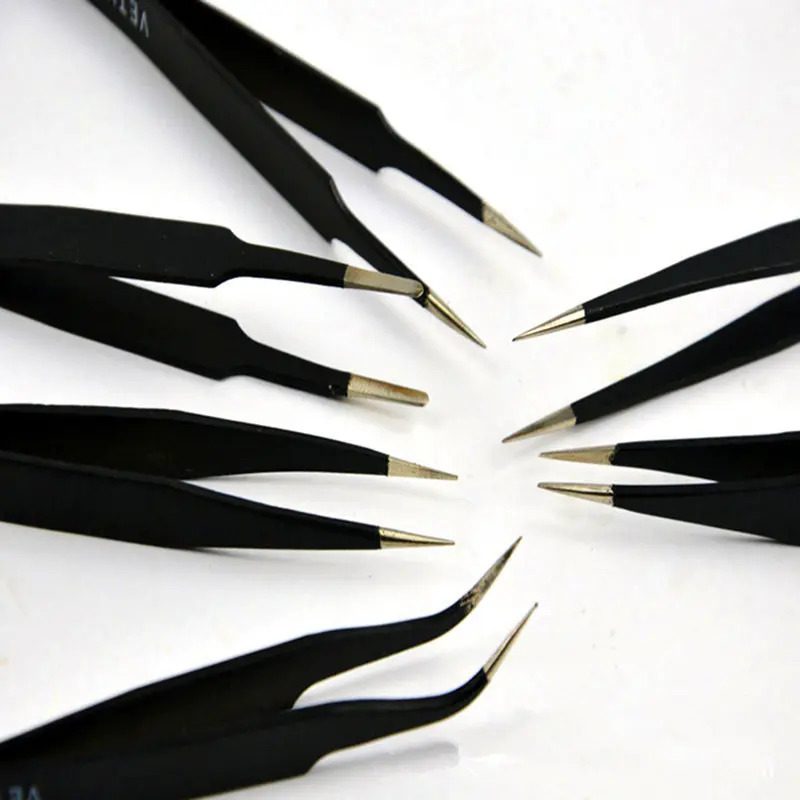

Professional 1.5mm ESD Anti-Static Stainless Steel Tweezer Industrial Tweezers Compute Phone Electronic Maintenance Tools P0.11