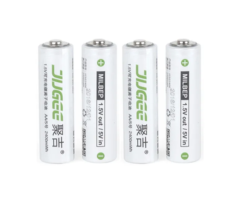 Литий полимерная литий ионная аккумуляторная батарея jugee 4 Упак. 1 5 В 2400mWh AA|lithium