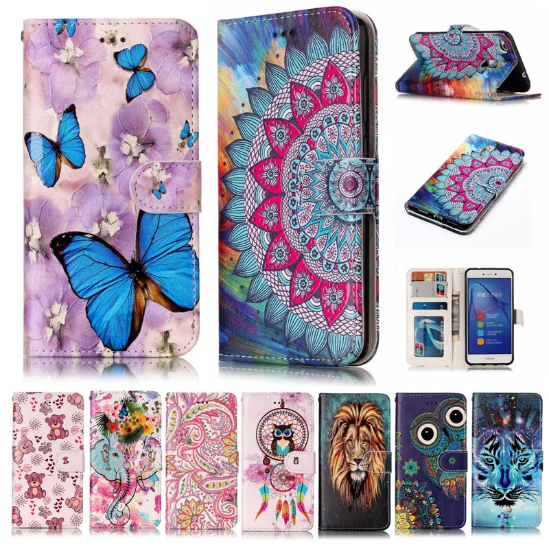 

Huawei Honor 8 Lite P8 Lite 2017 Case Kickstand Card Slots Wallet Flip Leather Case Cover for Huawei Honor 8 Lite p8 lite 2017