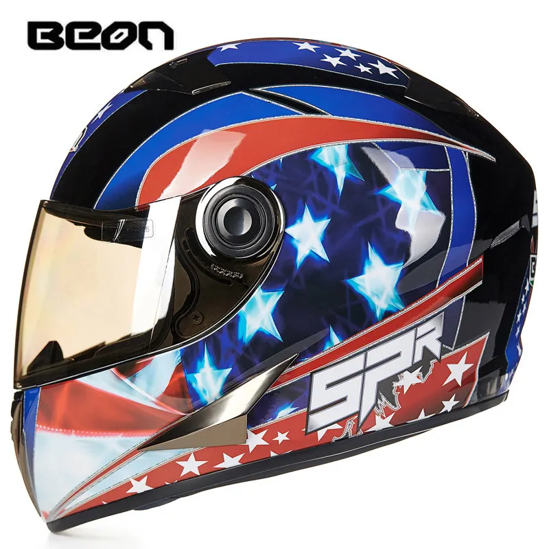 BEON Four Seans Full Face классический мотоцикл Go kart шлем MTB ATV Мотоцикл головной убор casco capacete B500 - Цвет: 15