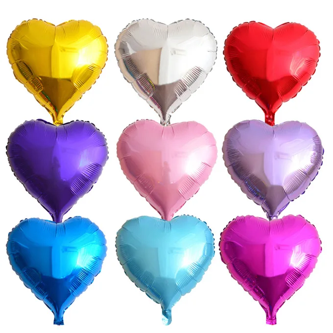 18 дюймов, 8 шт., воздушные шары с сердечками и сердечками, надувные воздушные шары из фольги, свадебные украшения на День святого Валентина, гелиевые шары i love you Globos - Цвет: Mix Colors