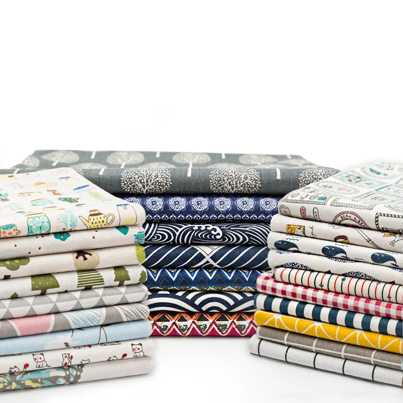

Good quality polyester linen printing fabric for table cloth or DIY pillow cover W300022