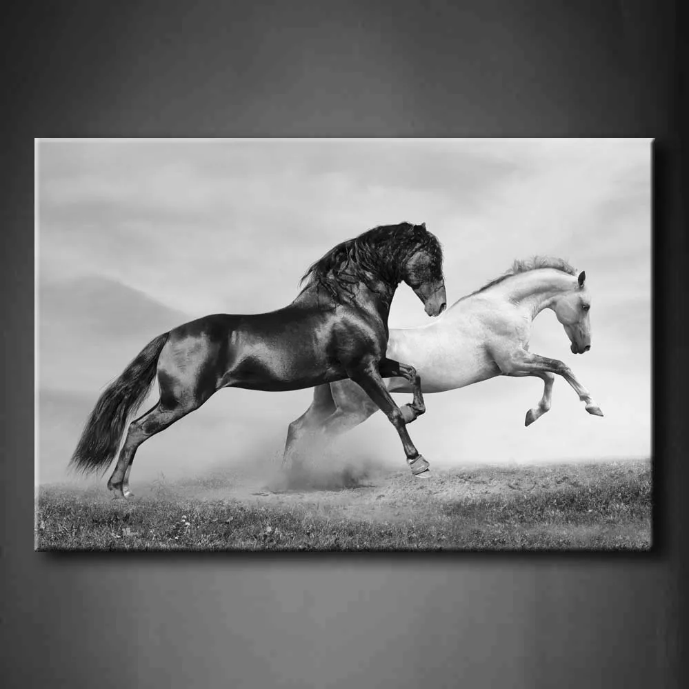 

1 Panel Unframed Wall Art Pictures Horses Summer Grassland Canvas Print Artwork Modern Animal Posters For Living Room