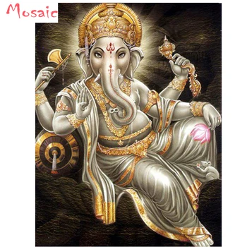 

Ganesha Elephant god Square square Diamond Embroidery 5D DIY Diamond Painting Full Rhinestone Cross Stitch Decoration religion