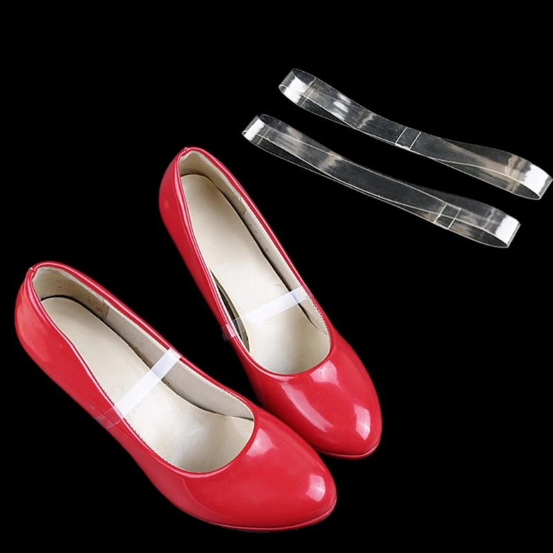 

2pcs Shoe Strings Transparent Invisible Women High Heels TPU Band Strap Elastic