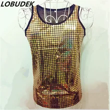 Черный золотой серебряный жилет для мужчин ds Тонкий Блестки мужской модный мужской костюм шоу ds танец певец танцор вечерние выступления ночной клуб