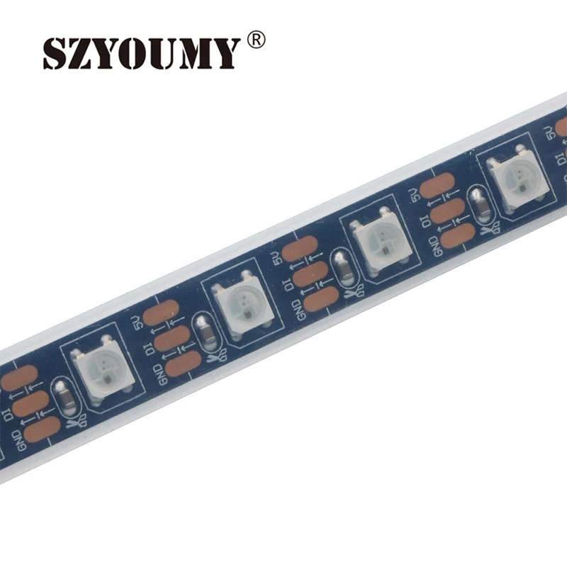 SZYOUMY WS2811 5050 SMD RGB полосы адресуемых 30leds 60leds/м Светодиодная Пиксели полосы 1 IC управления 3 светодиоды 5 м/шт. 16.5ft DC12V комплект