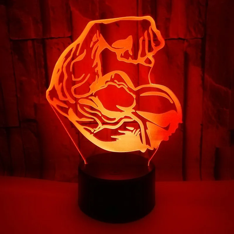 

3D Lamp Bodybuilding Muscle LED USB Lamp Touch 7 Color Changing Table Night Light Bedside Decoration LED Lamp