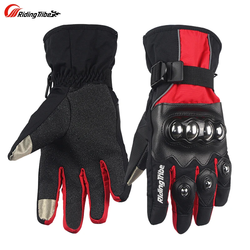 Motorcycle Gloves Waterproof Winter Warm Electric Bike Glove Men Touch