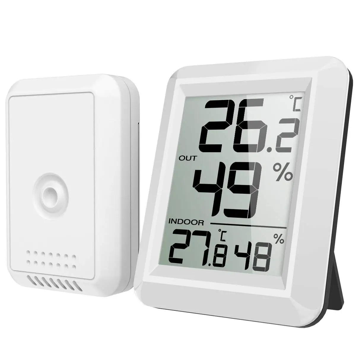 

Indoor Outdoor Temperature Humidity Monitor Digital Wireless Hygrometer LCD Thermometer Weather Station Alarm Clocks