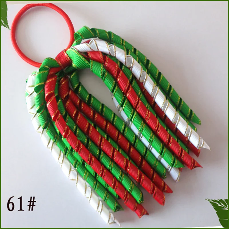 

50 pcs Hand Customize make golden edge ribbon corker pony free shipping curel with elastics verity of colorful sparkle