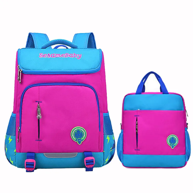 Водонепроницаемый детская школьная сумка для девочек рюкзак детский школьный рюкзак с 2 шт./компл. модные Повседневное начальной Многофункциональный школьный рюкзак - Цвет: Blue With Rose