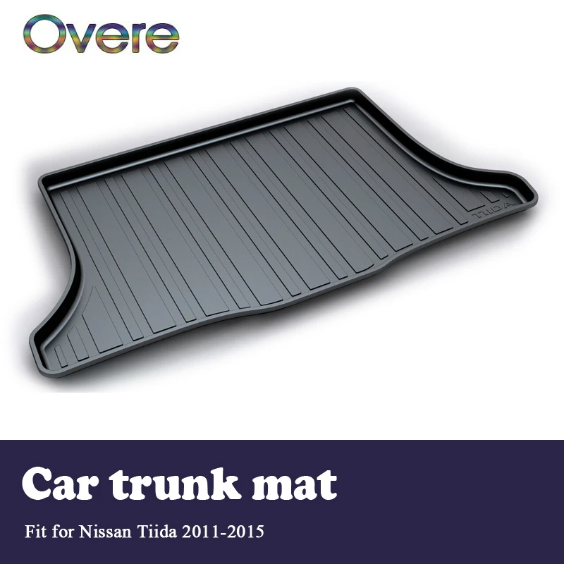 

Overe 1Set Car Cargo rear trunk mat For Nissan Tiida 2011 2012 2013 2014 2015 Boot Liner Waterproof Anti-slip mat Accessories