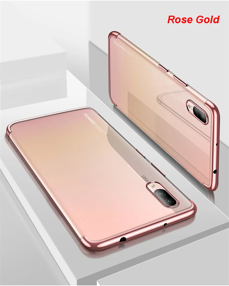 Ultra thin soft TPU Transparent Plating Phone Case For HUAWEI P20 Pro P20 Lite P10 Plus P9 Honor 9 V10 Mate 8 9 10 Pro Cover (8)
