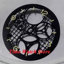 Parnis 38,7 мм черный стерильный сандвич-циферблат Золотой Циферблат часов подходит для 6497 движения D36