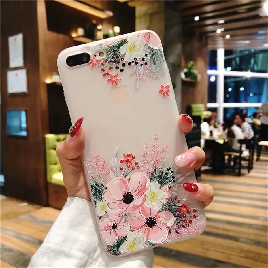 MOUSEMI Luxury 3D Silicone Case For iPhone 6 7 6S 8 Plus 5S SE X XS MAX XR Shockproof Flower Phone Case For iPhone 6 7 Case Girl (10)