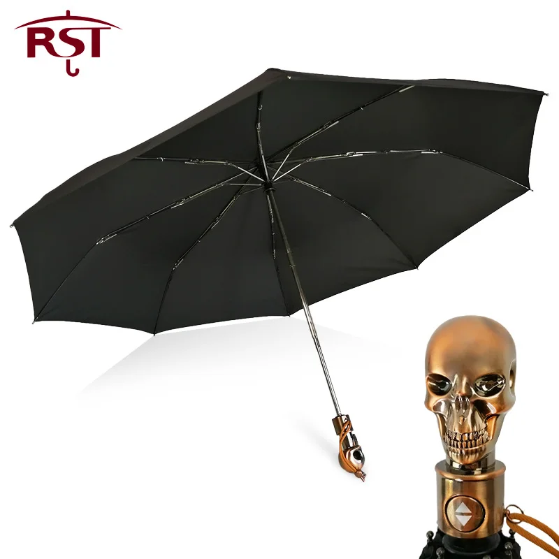 RST Man Umbrella Creative Style Metal Skull Head Punk Style Windproof
