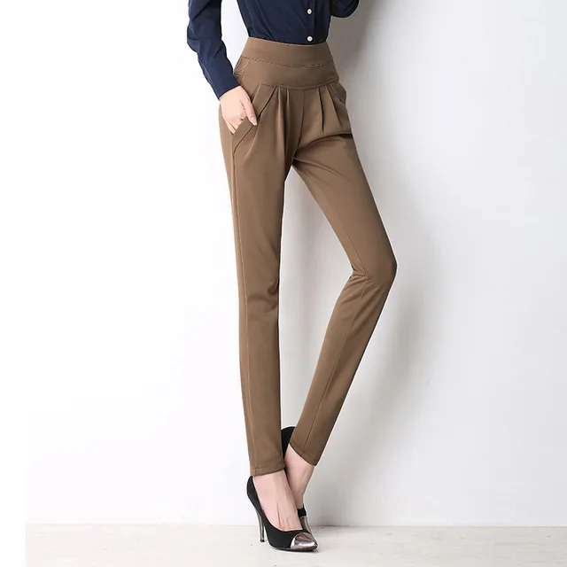 Весна, офисные женские классические штаны, штаны-шаровары с эластичной талией, женские штаны с высокой талией, S-4XL, свободные брюки для женщин, Pantalon - Цвет: photo color