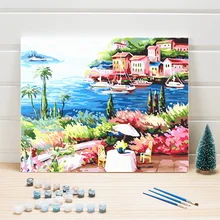 DIY картины краски по номерам на холсте ручной краски ed пейзаж краски ing окраски для спальни стены Свадебный декор 40x50 см