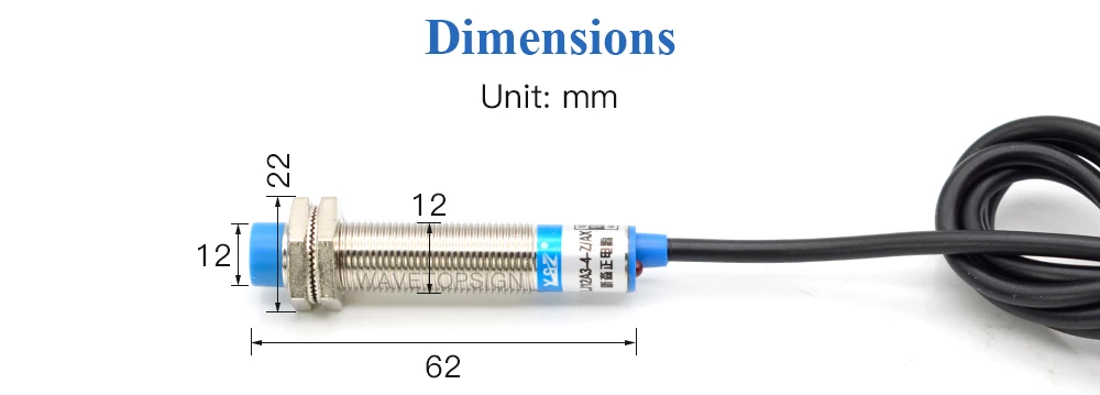 WaveTopSign LJ12A3-4-Z/AX Индуктивный бесконтактный выключатель датчик обнаружения переключатель NPN DC 6-36 в