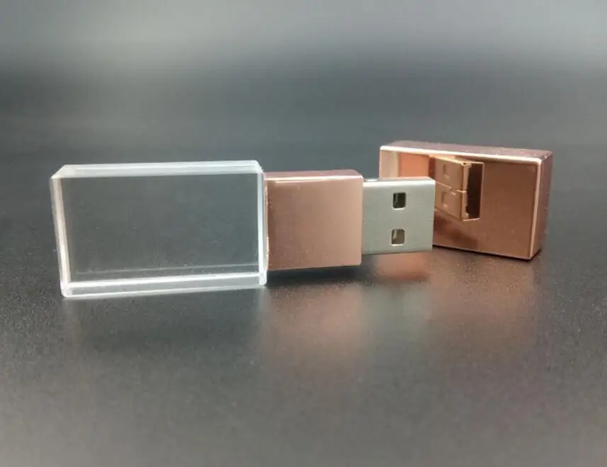 USB 3,0 прозрачный акриловый хрустальный флеш-накопитель на заказ 3D логотип компании подарок