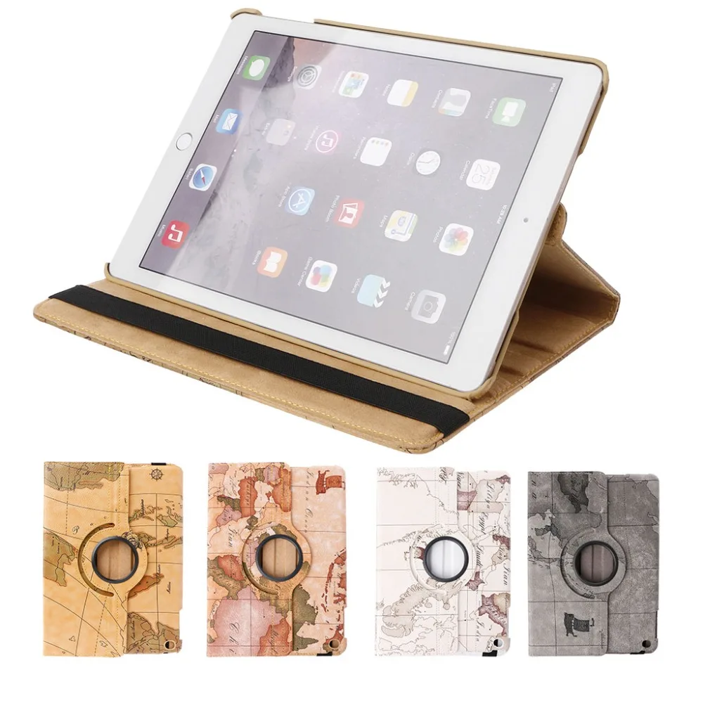 

360 Degree Rotation Stand Faux Leather Case Cover For iPad Air/Air 2/New iPad 9.7" With Auto Wake Up/Sleep Smart Function