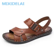MIXIDELAI/летние мужские сандалии; мужские пляжные сандалии из дышащей кожи; брендовая мужская повседневная обувь; удобные повседневные недорогие сандалии без застежки