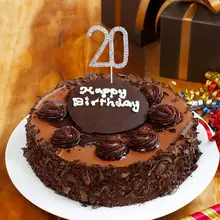 Large Sparkling Silver Rhinestone 40 /& Fabulous Happy Birthday Cake Topper by Forbes Favors