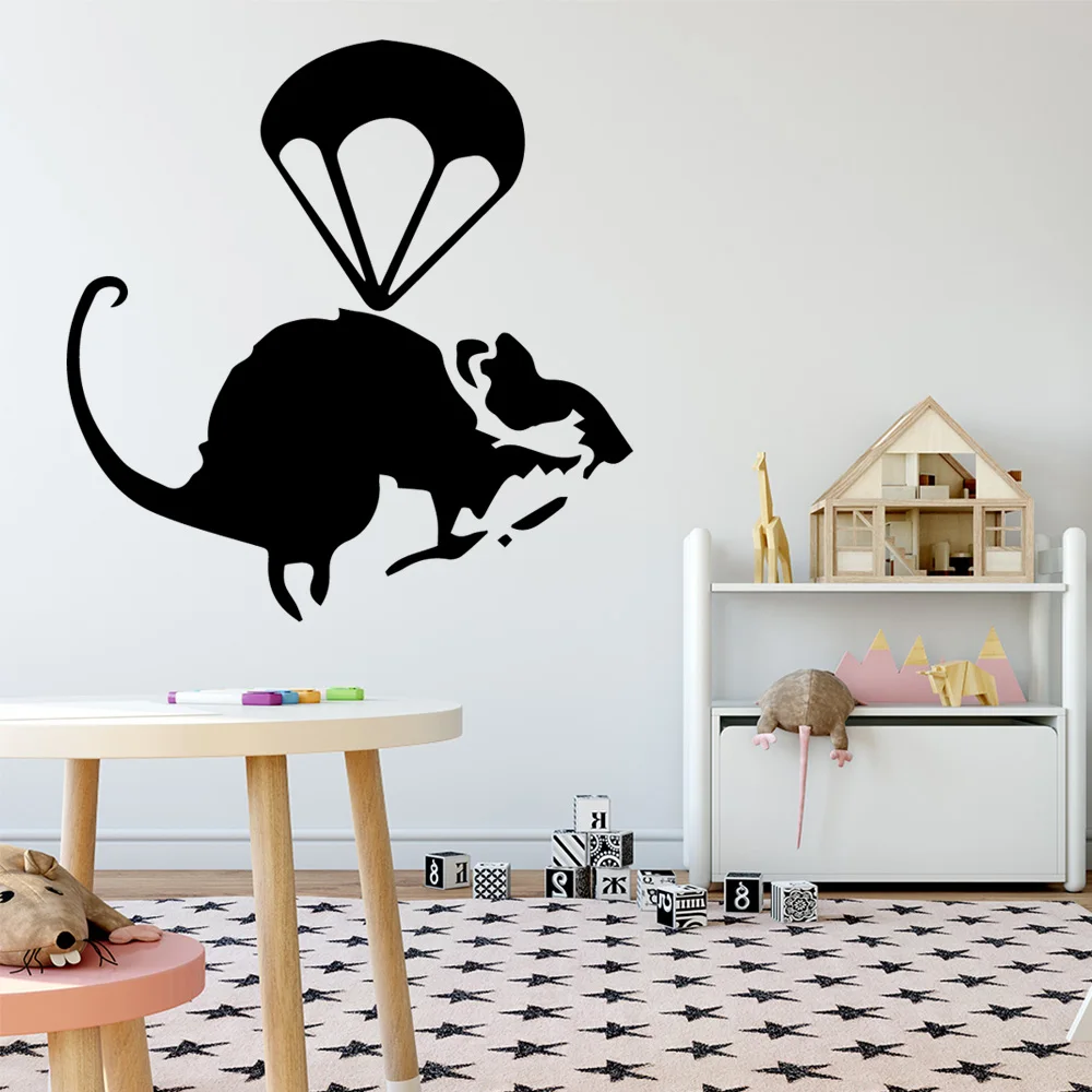 

Creative banksy mouse Wall Art Decal Wall Sticker Mural For Baby'S Rooms Decoration Murals