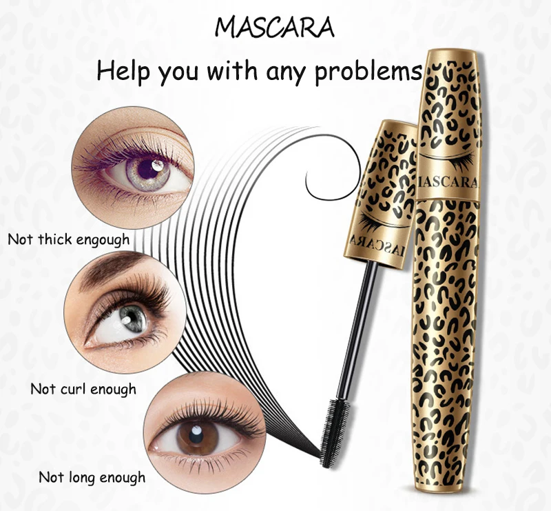 BIOAQUA Brand Leopard 3D Black Lengthening Mascara Makeup Kit Waterproof Curling Thick Extension Eyes Volume Eyelashes 3