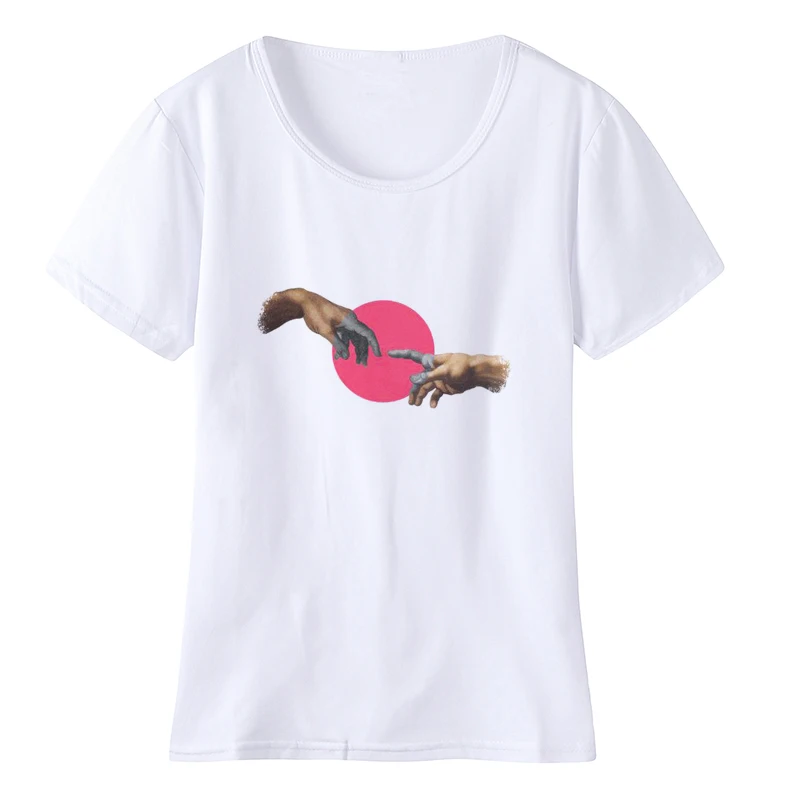 Давид микеланжело женская футболка Винсента Ван Гога, летняя футболка с коротким рукавом Харадзюку, белая футболка - Цвет: 9
