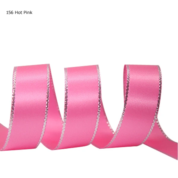 silver edge satin ribbon 156