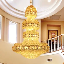 LED Crystal Chandeliers Lighting Fixture Gold Crystal Chandelier Big Modern Chandelier Hotel Clubs Lobby Hall Villa Hanging Lamp LED Crystal Chandeliers Lighting Fixture Gold Crystal Chandelier Big Modern Chandelier Hotel Clubs Lobby Hall Villa Hanging Lamp
