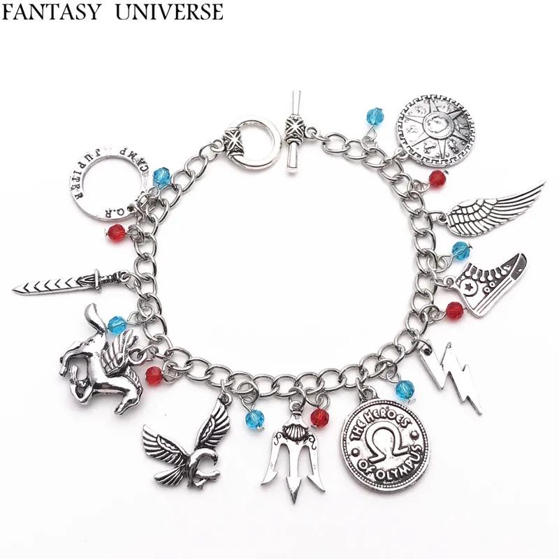 FANTASY UNIVERSE Бесплатная доставка 20 шт много Перси Джексон Шарм браслет ALLAA01|charm bracelet|a